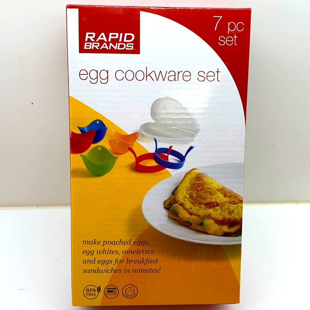 Brand new 7 piece microwave egg cookware set